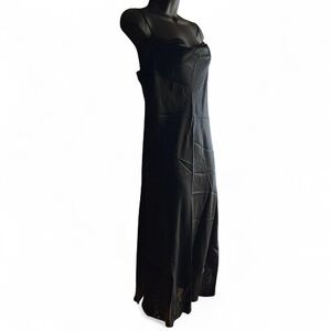 Y2K vintage silky satiny slip dress - black